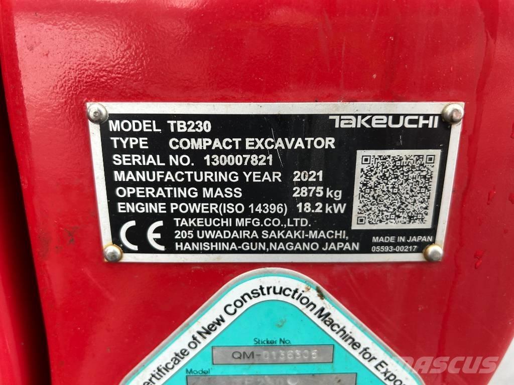 Takeuchi TB 230 V3 Miniescavatori
