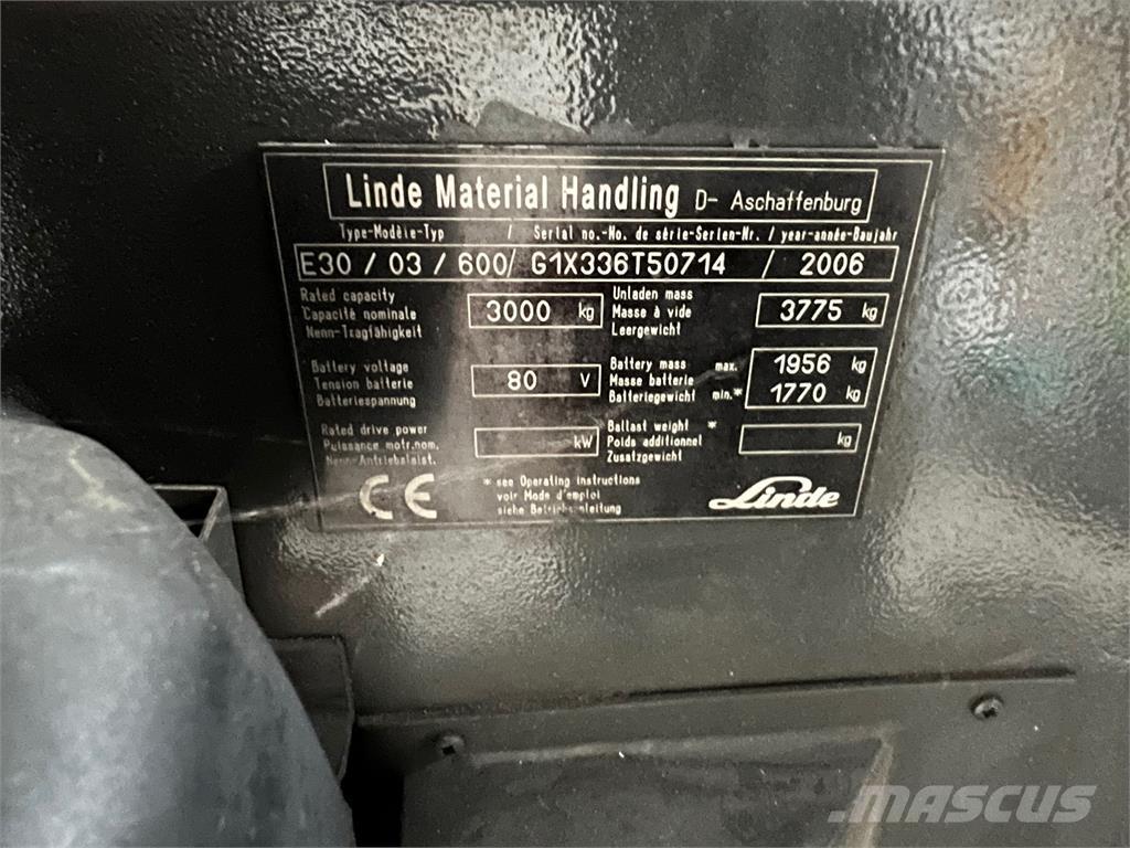 Linde E30 / 03 / 600 Carrelli elevatori elettrici
