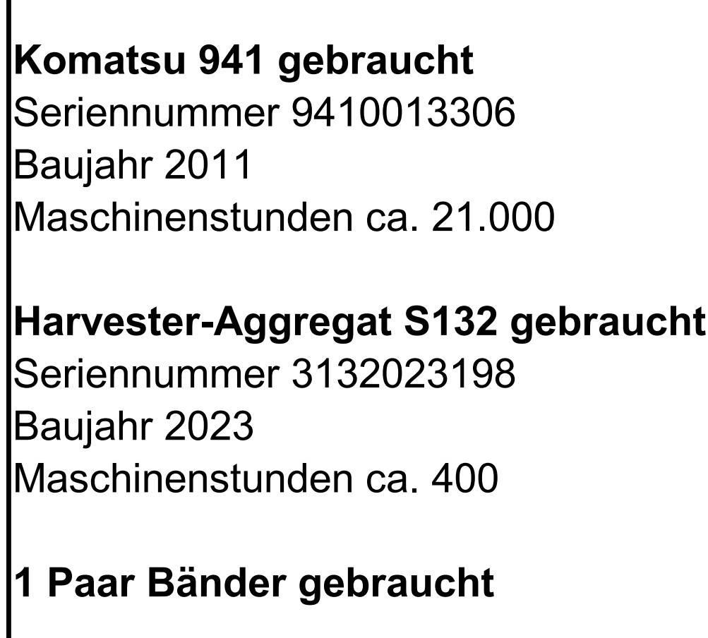 Komatsu 941 Abbattitrici, Disboscatrici