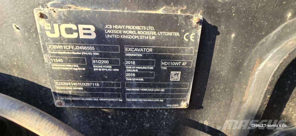 JCB 110 W Hydradig Escavatori gommati