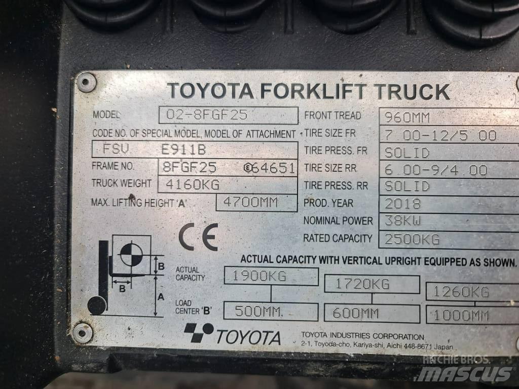 Toyota 02-8 FGF25 Carrelli elevatori GPL