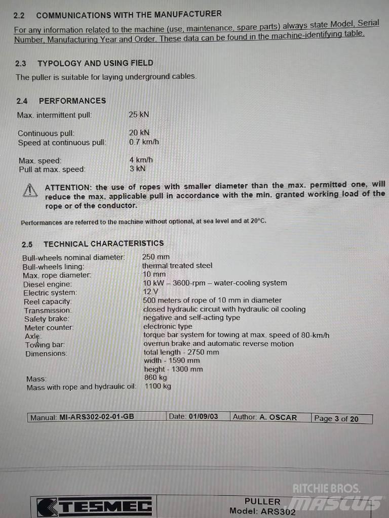 Tesmec ARS 302 Costruzioni - Altro