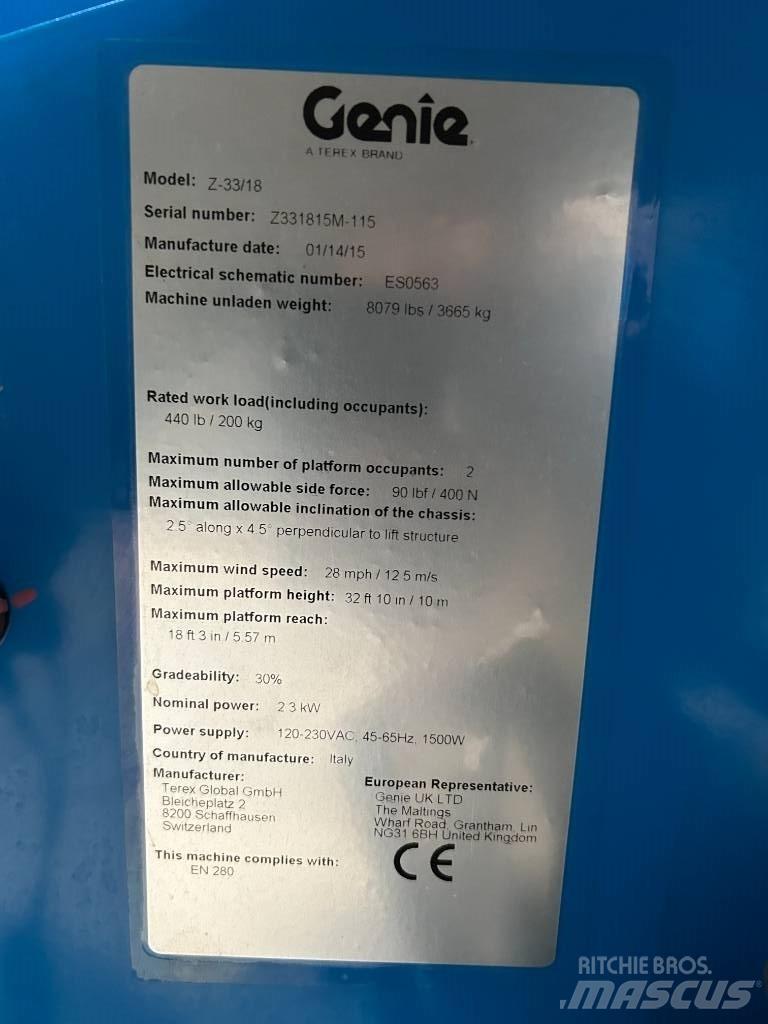 Genie Z 33/18 Piattaforme a braccio articolato