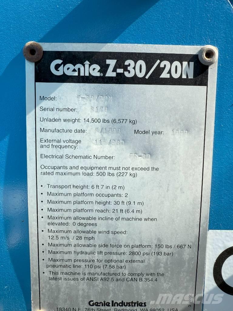 Genie Z 30/20 Piattaforme a braccio articolato