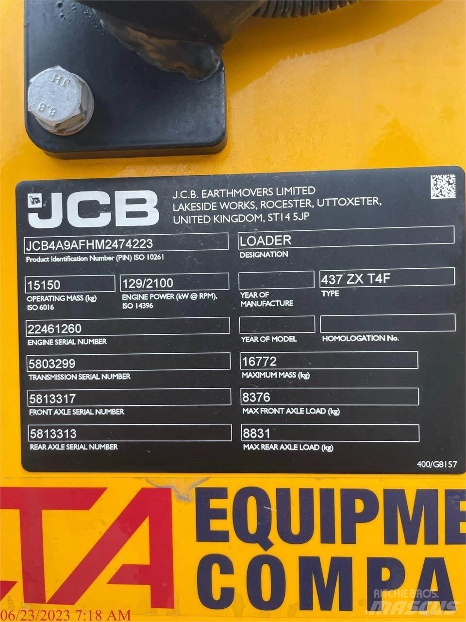 JCB 437ZX Pale gommate