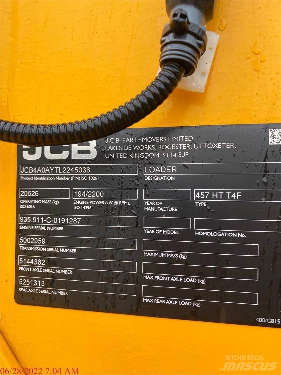 JCB 457HT Pale gommate