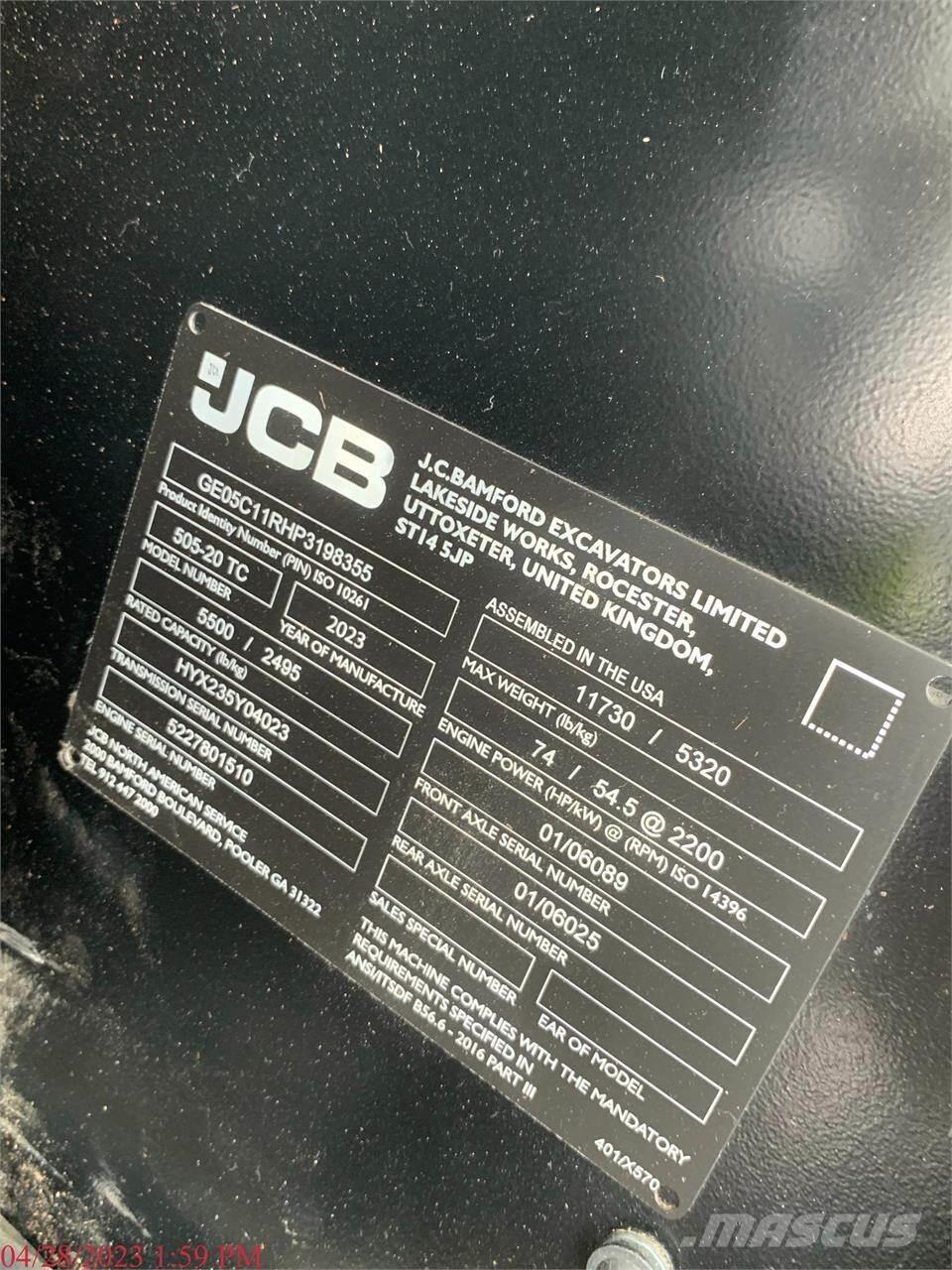 JCB 505-20TC Sollevatori telescopici