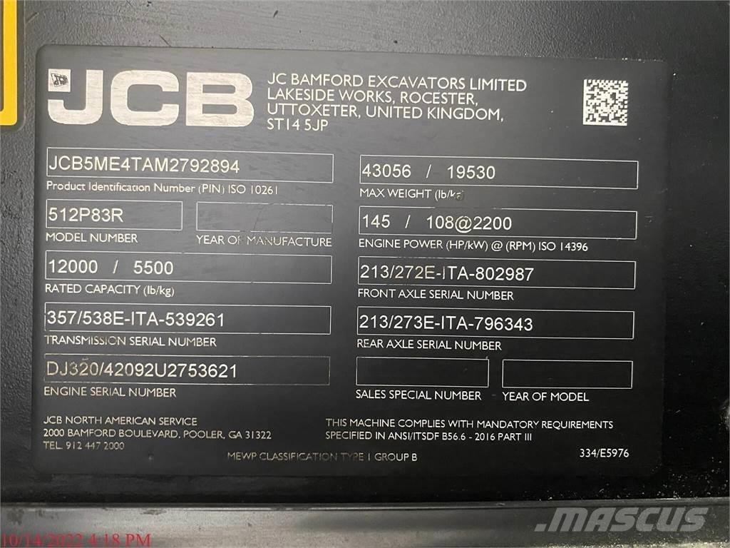JCB 512-83R Sollevatori telescopici