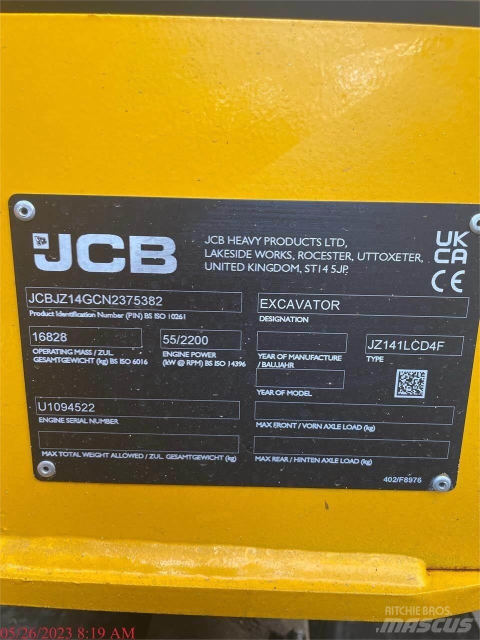JCB JZ141 LC Escavatori cingolati