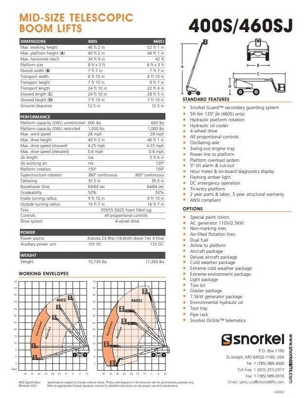 Snorkel 400S Piattaforme a braccio telescopico