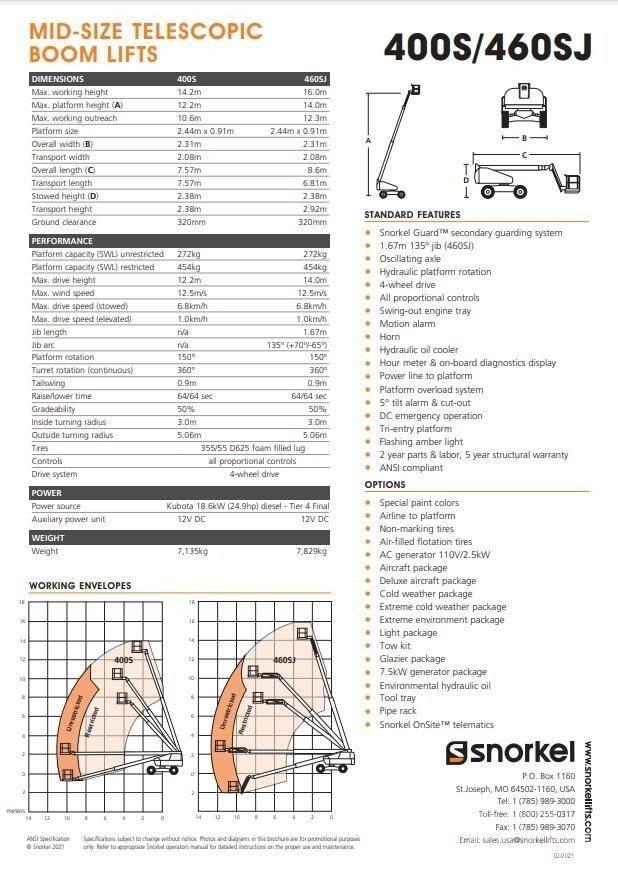 Snorkel 460SJ Piattaforme a braccio telescopico