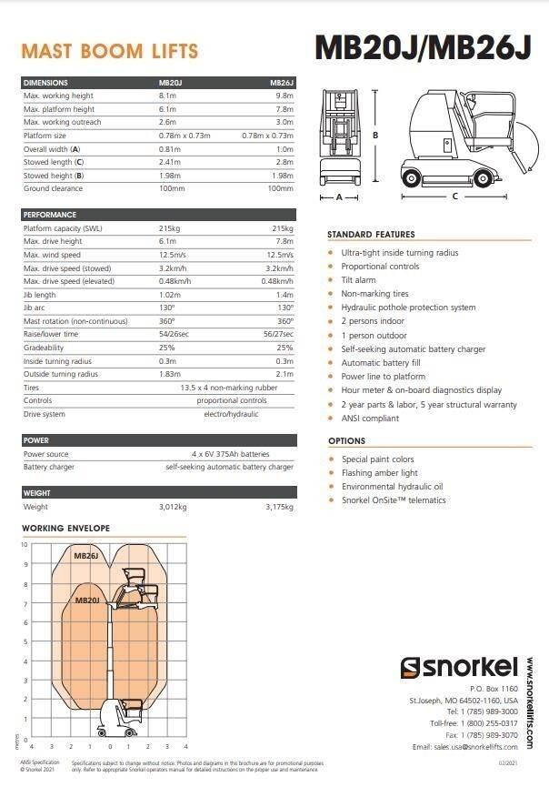 Snorkel MB20J Sollevatori verticali