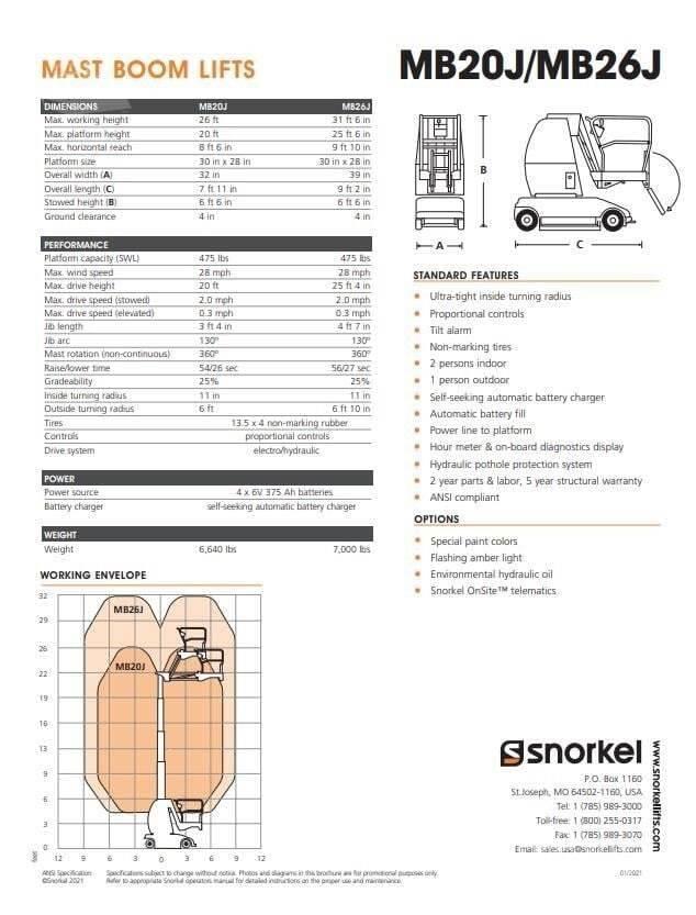 Snorkel MB26J Sollevatori verticali