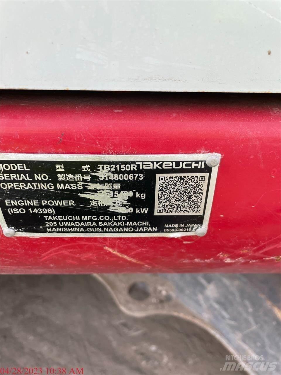 Takeuchi TB2150R Escavatori cingolati