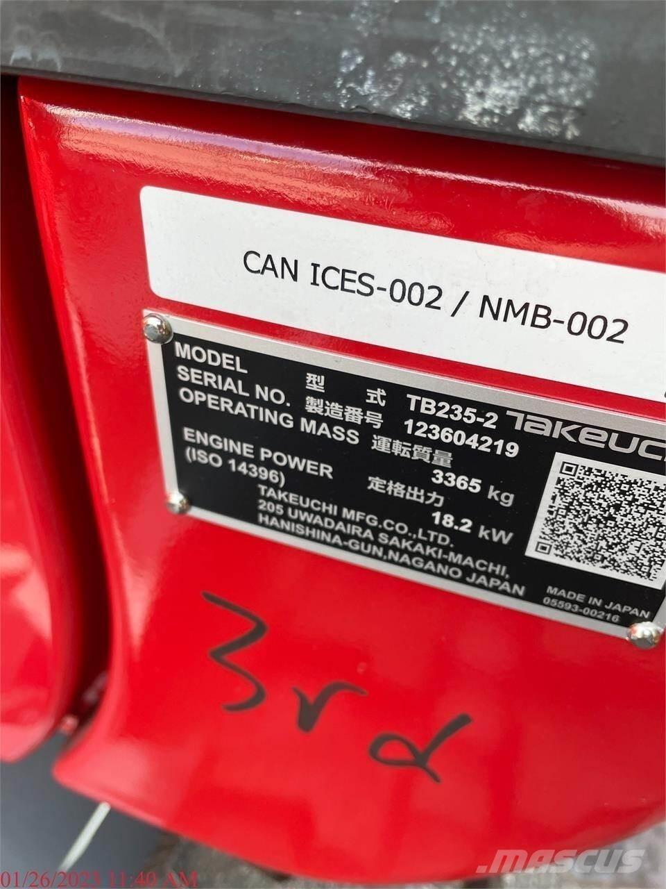 Takeuchi TB235-2 Miniescavatori