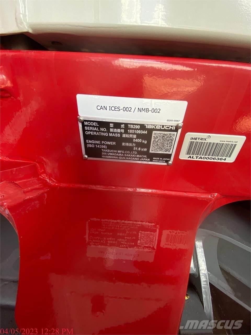Takeuchi TB290 Escavatori cingolati