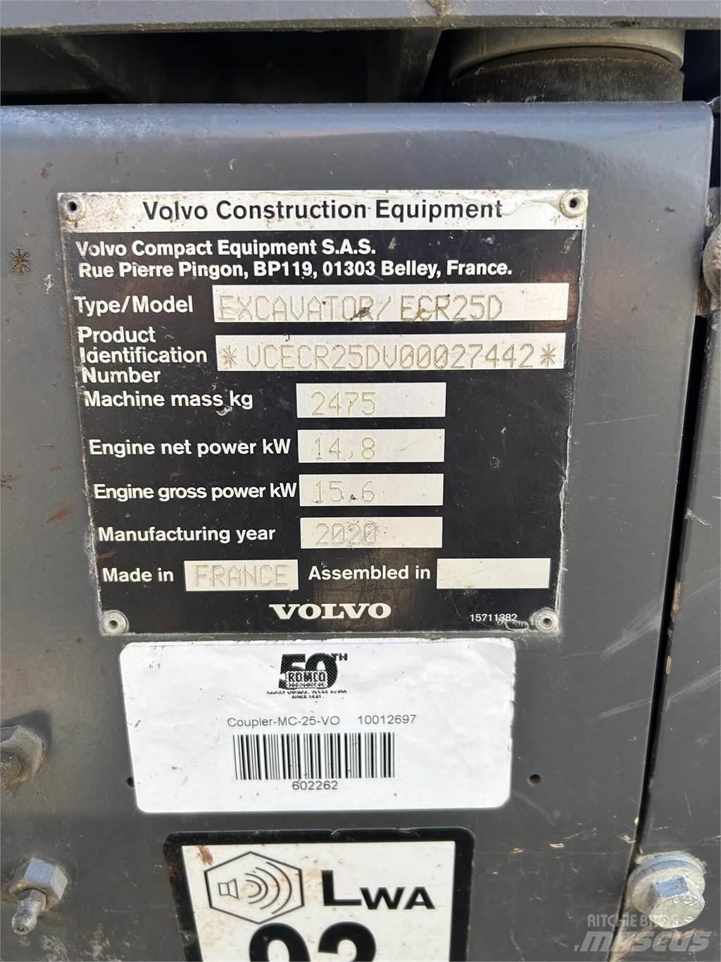 Volvo ECR25D Miniescavatori