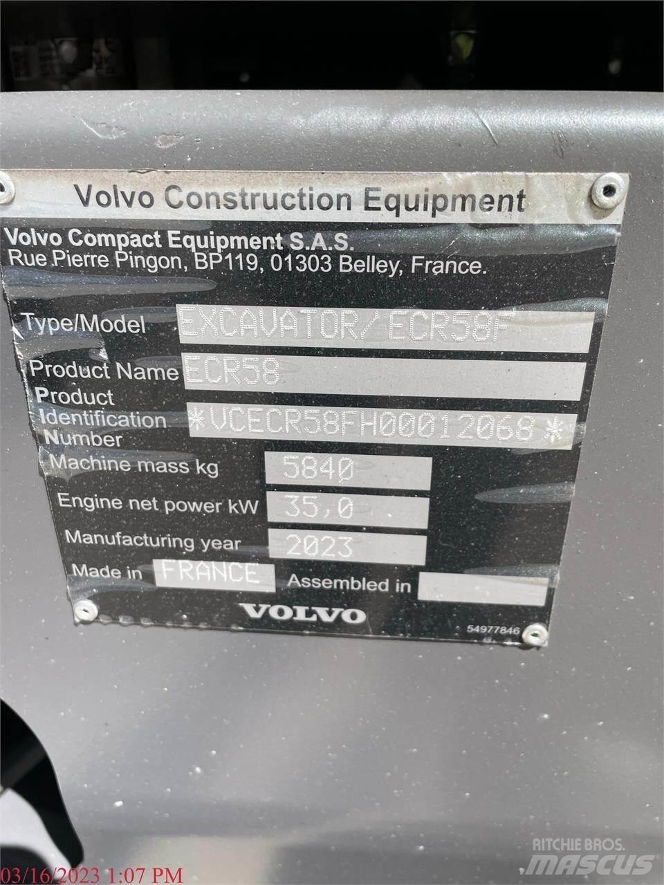 Volvo ECR58F Escavatori cingolati