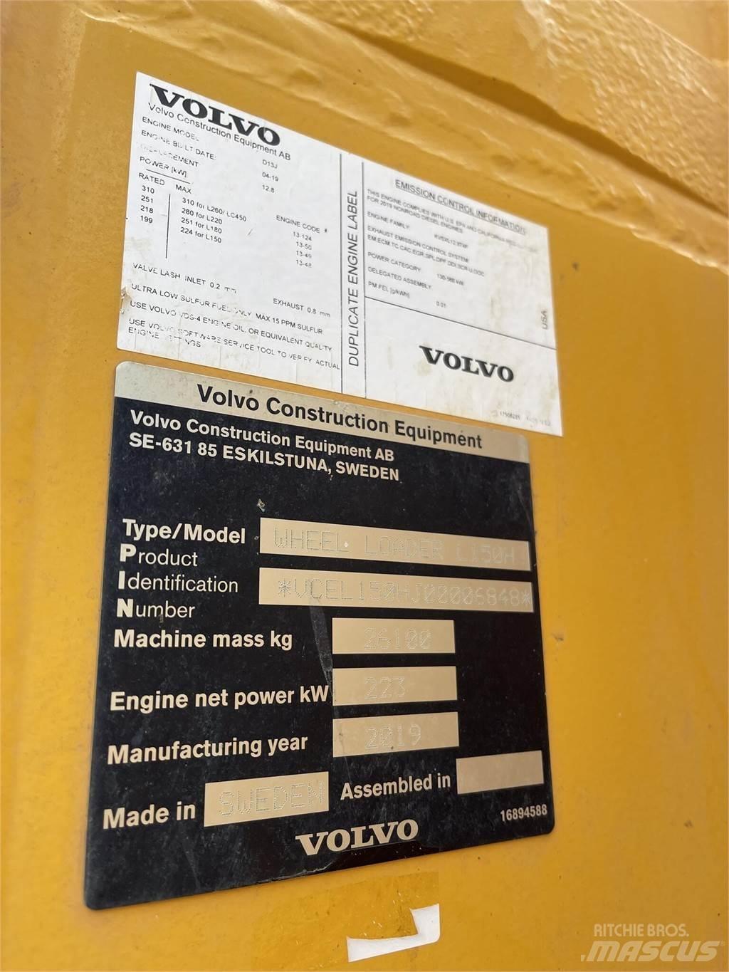 Volvo L150H Pale gommate
