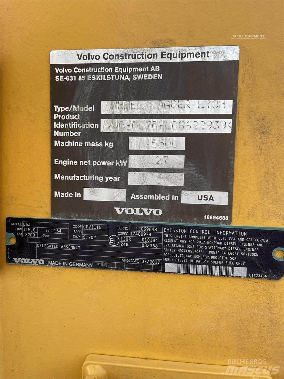 Volvo L70H Pale gommate