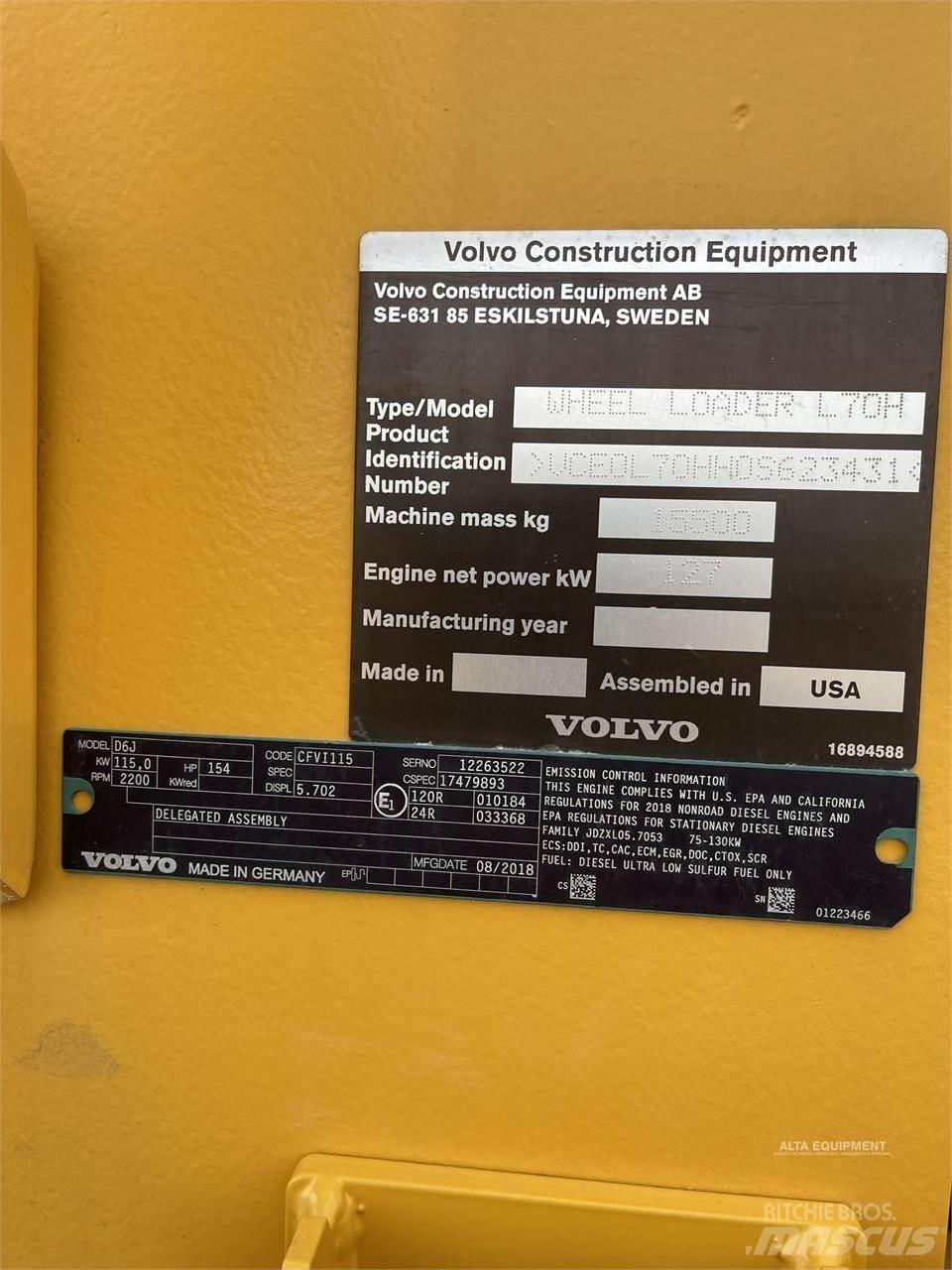 Volvo L70H Pale gommate