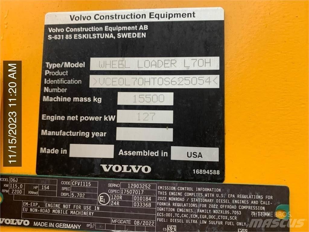 Volvo L70H Pale gommate