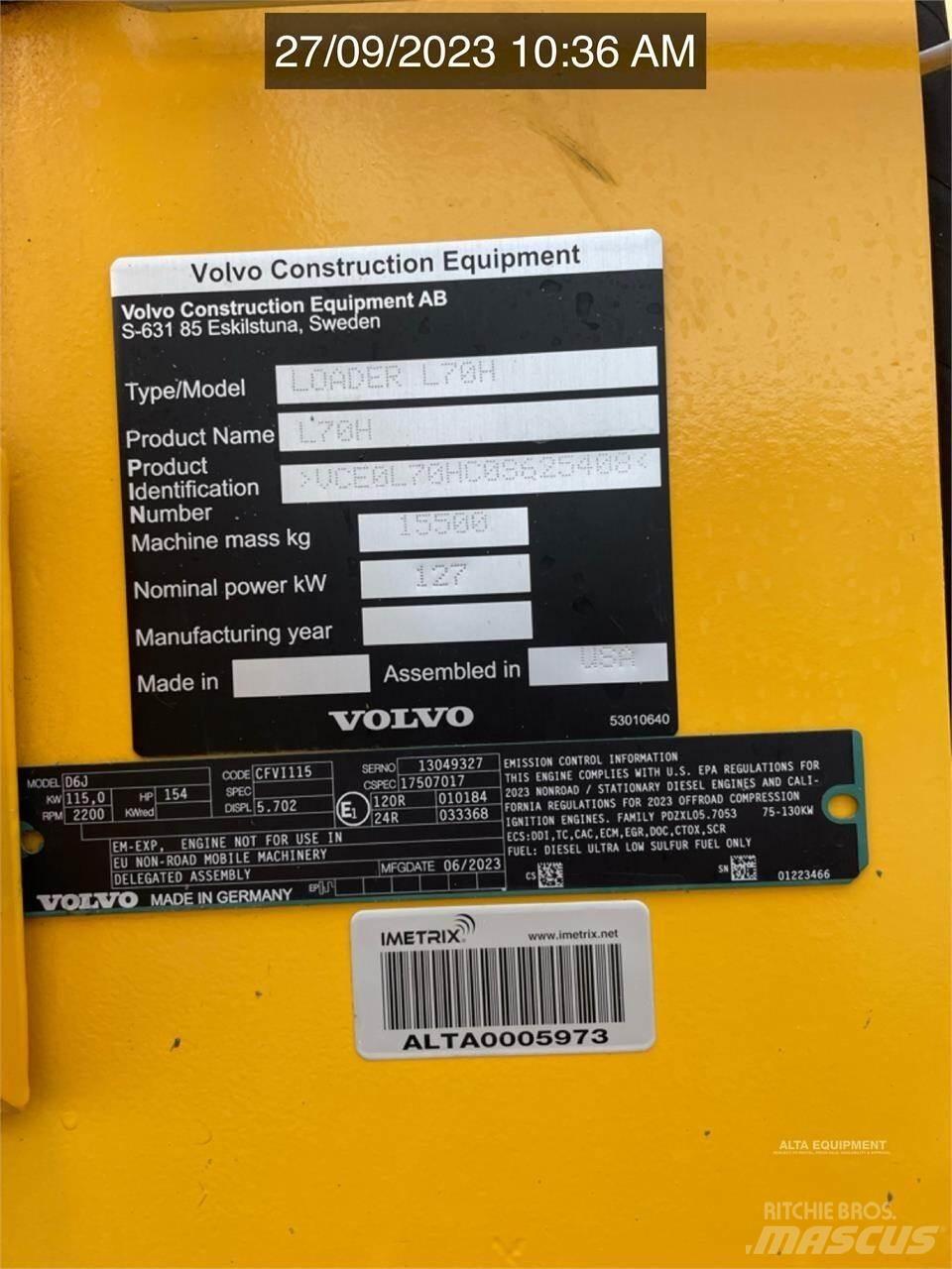 Volvo L70H Pale gommate