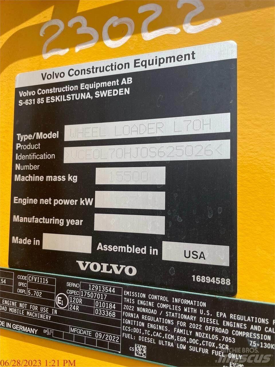 Volvo L70H Pale gommate