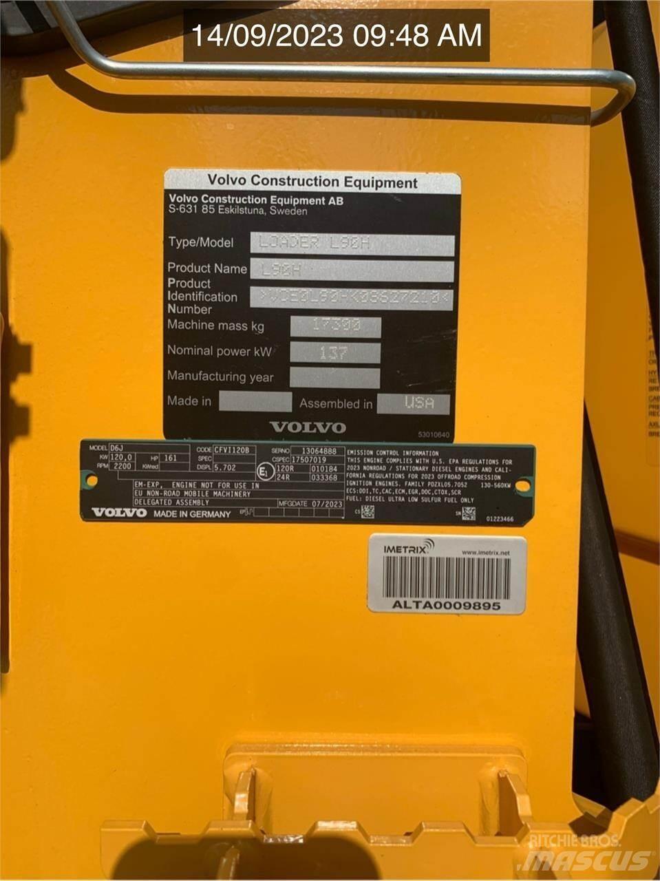 Volvo L90H Pale gommate