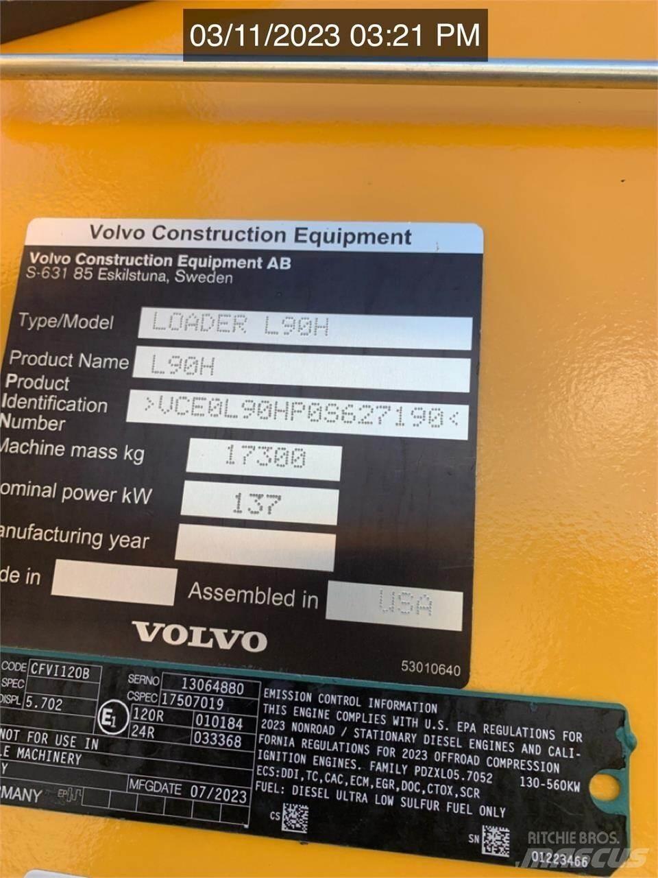 Volvo L90H Pale gommate