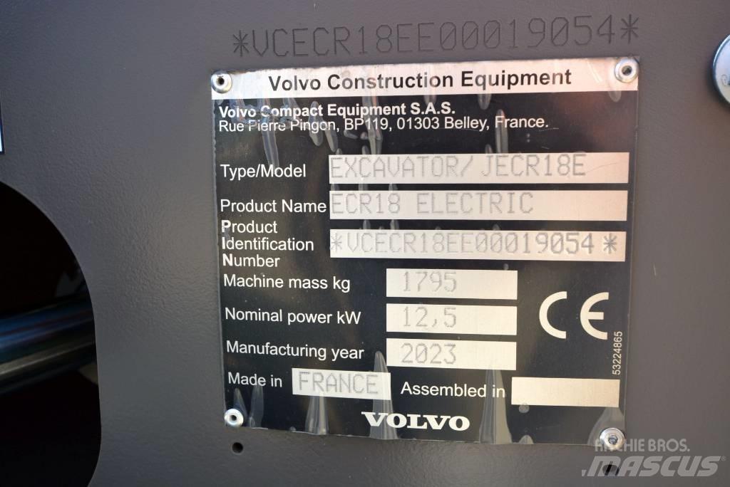 Volvo ECR18 electric Miniescavatori