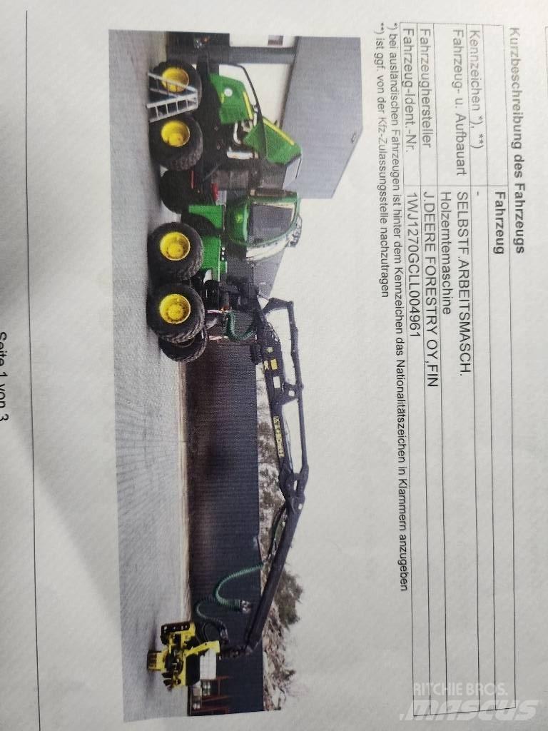 John Deere 1270 G Abbattitrici, Disboscatrici
