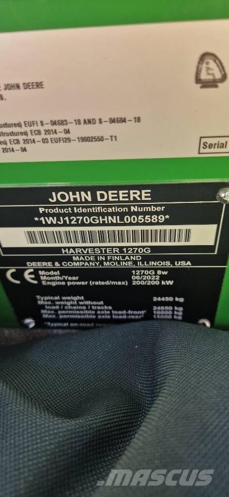 John Deere 1270 G Abbattitrici, Disboscatrici