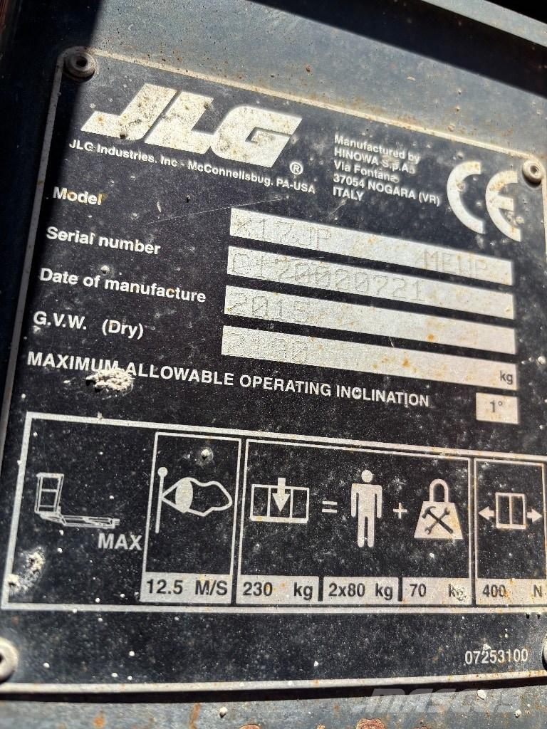 JLG X 17 J Plus Piattaforme a braccio articolato
