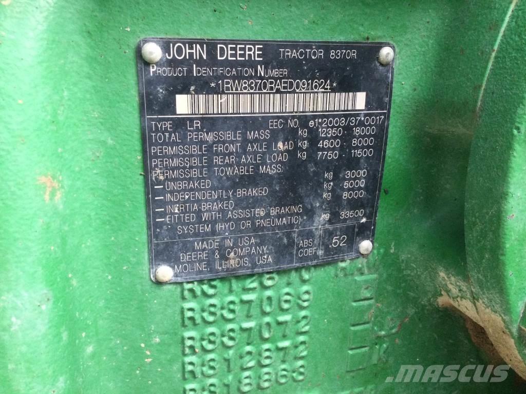 John Deere 8370R Trattori
