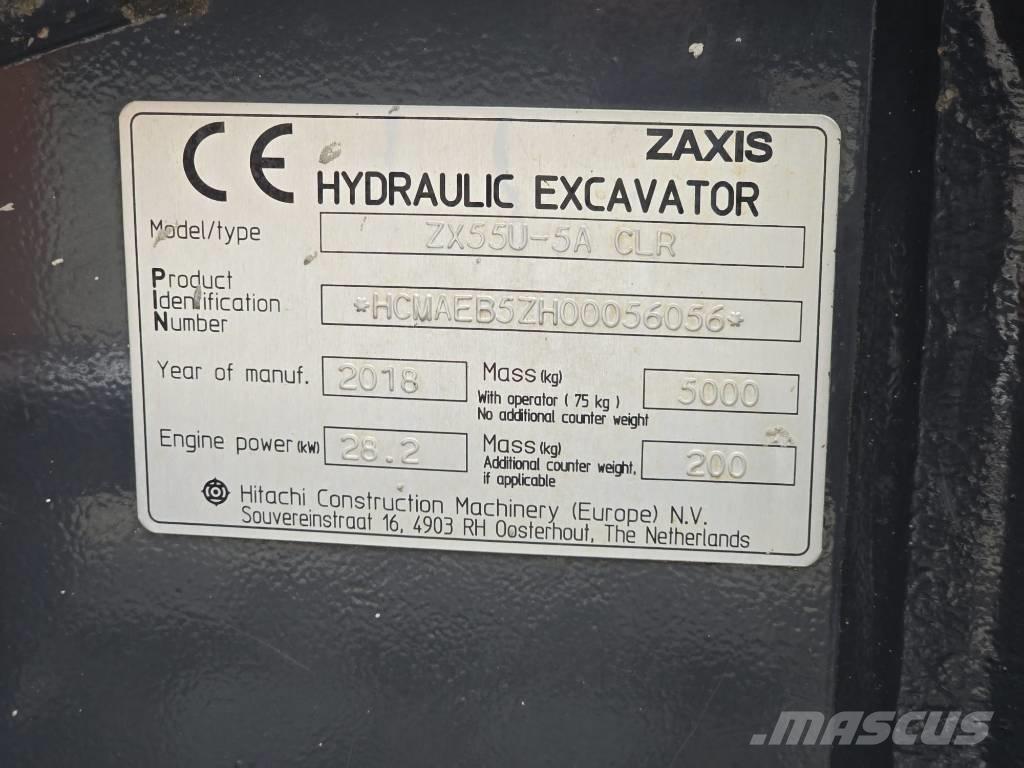 Hitachi ZX55U-5A CLR Miniescavatori