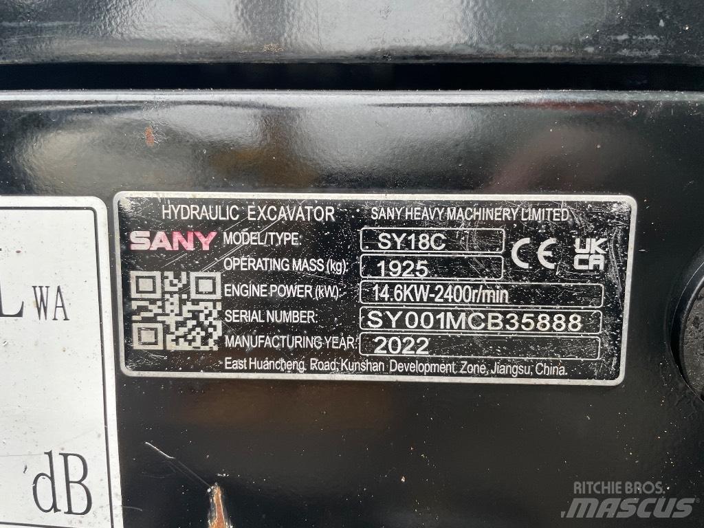 Sany SY 18 C Miniescavatori