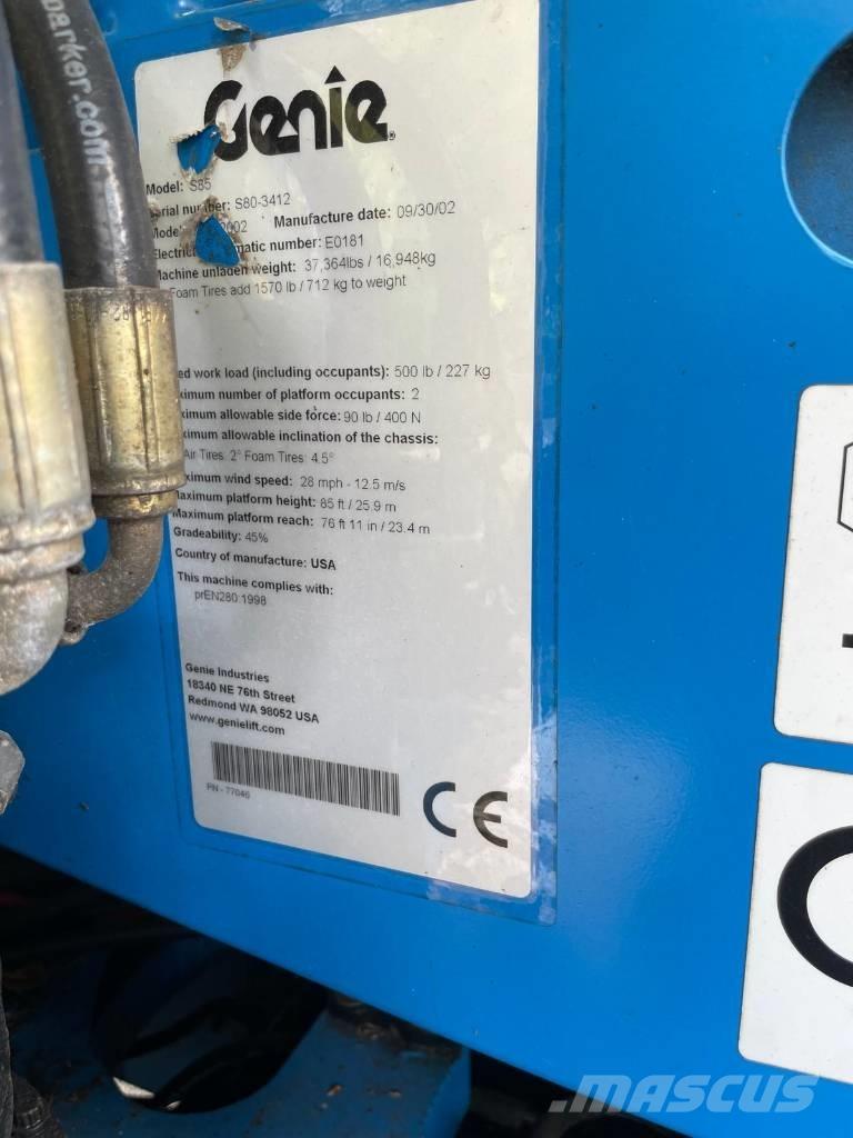 Genie S 85 Piattaforme a braccio telescopico