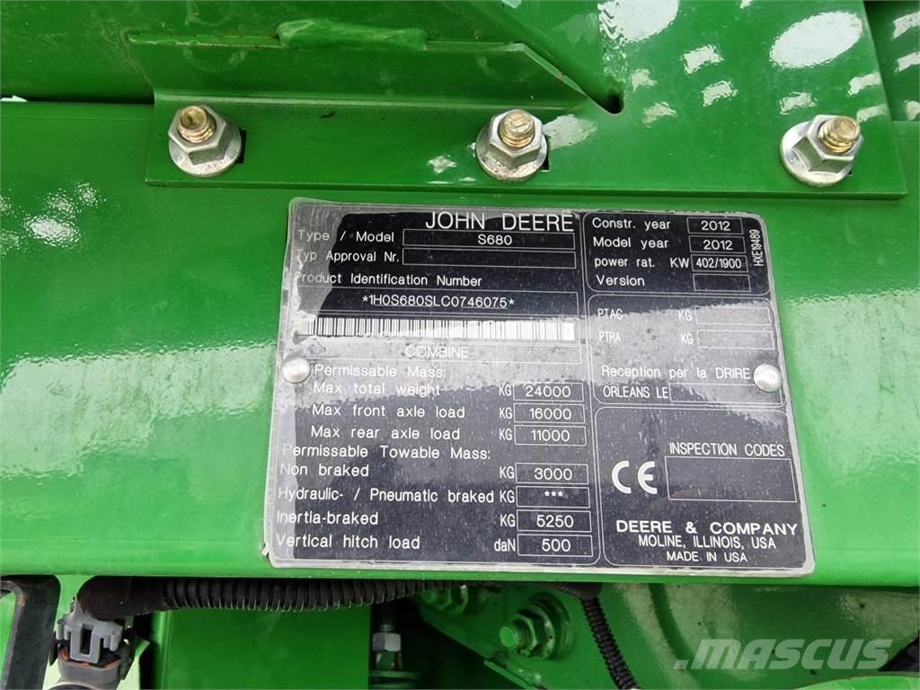 John Deere S680 Mietitrebbiatrici