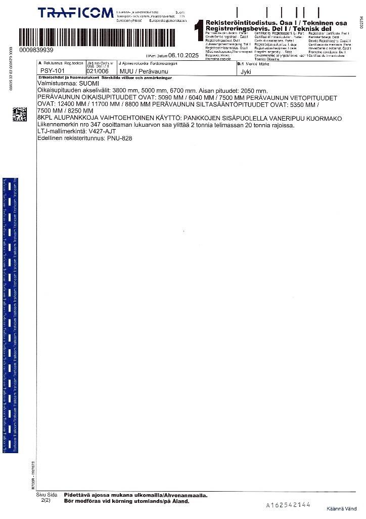 Jyki V427-AJT Rimorchi trasporto legname