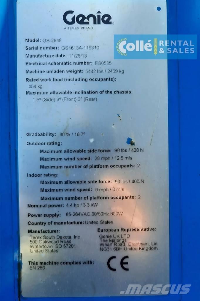 Genie GS-2646 | 2013 Piattaforme a pantografo