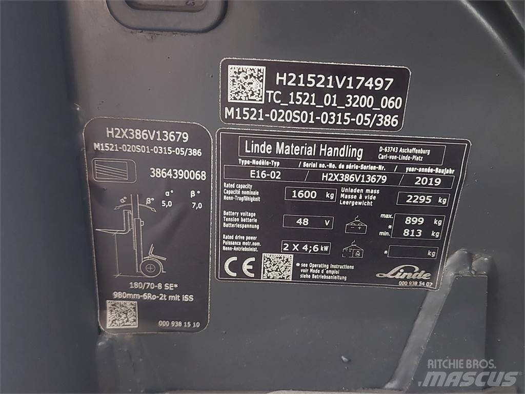Linde E16 02 Carrelli elevatori elettrici