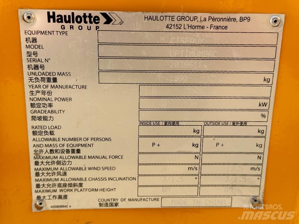 Haulotte OPTIMUM 8 Piattaforme a pantografo