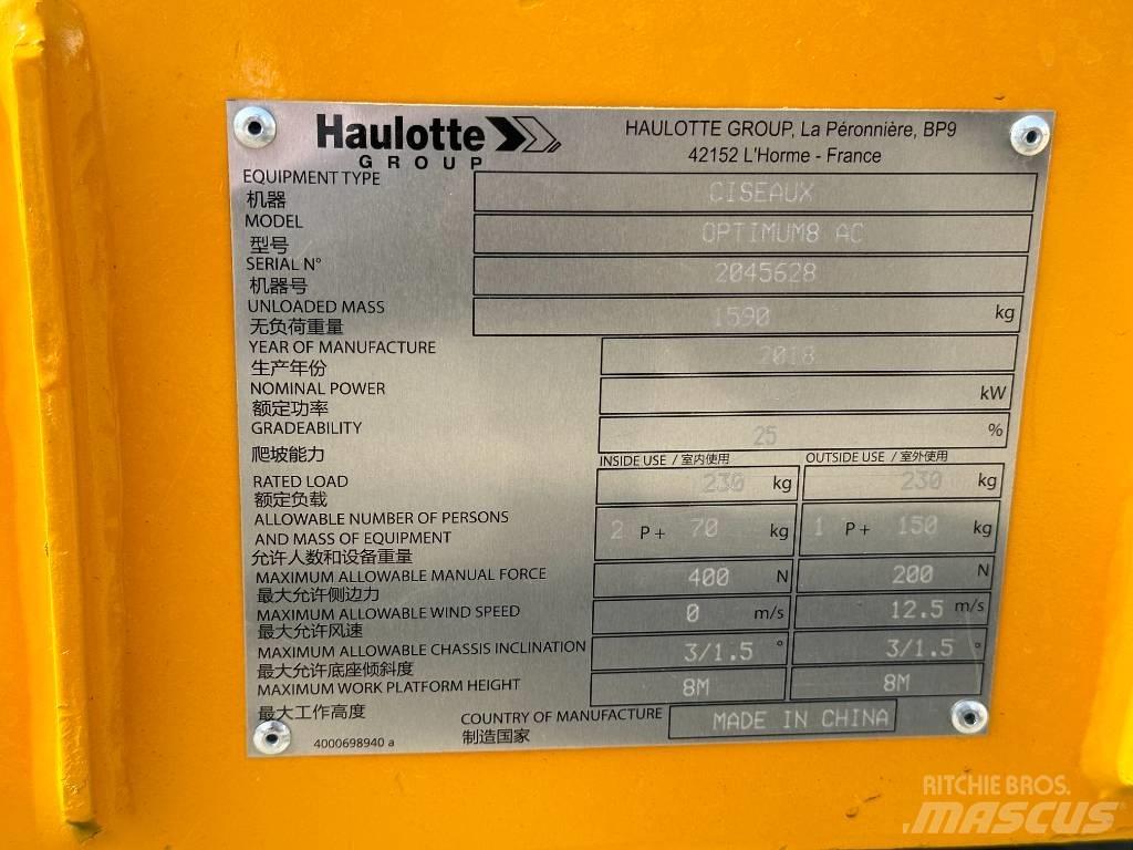 Haulotte OPTIMUM 8 Piattaforme a pantografo