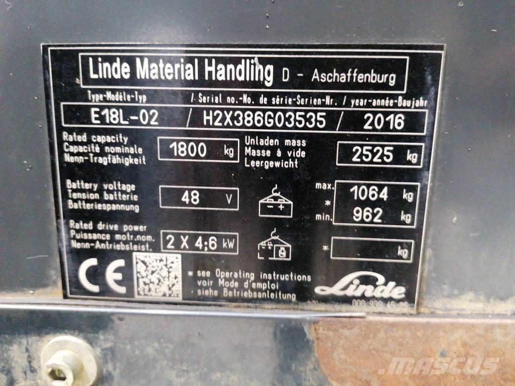 Linde E18L-02 Carrelli elevatori elettrici