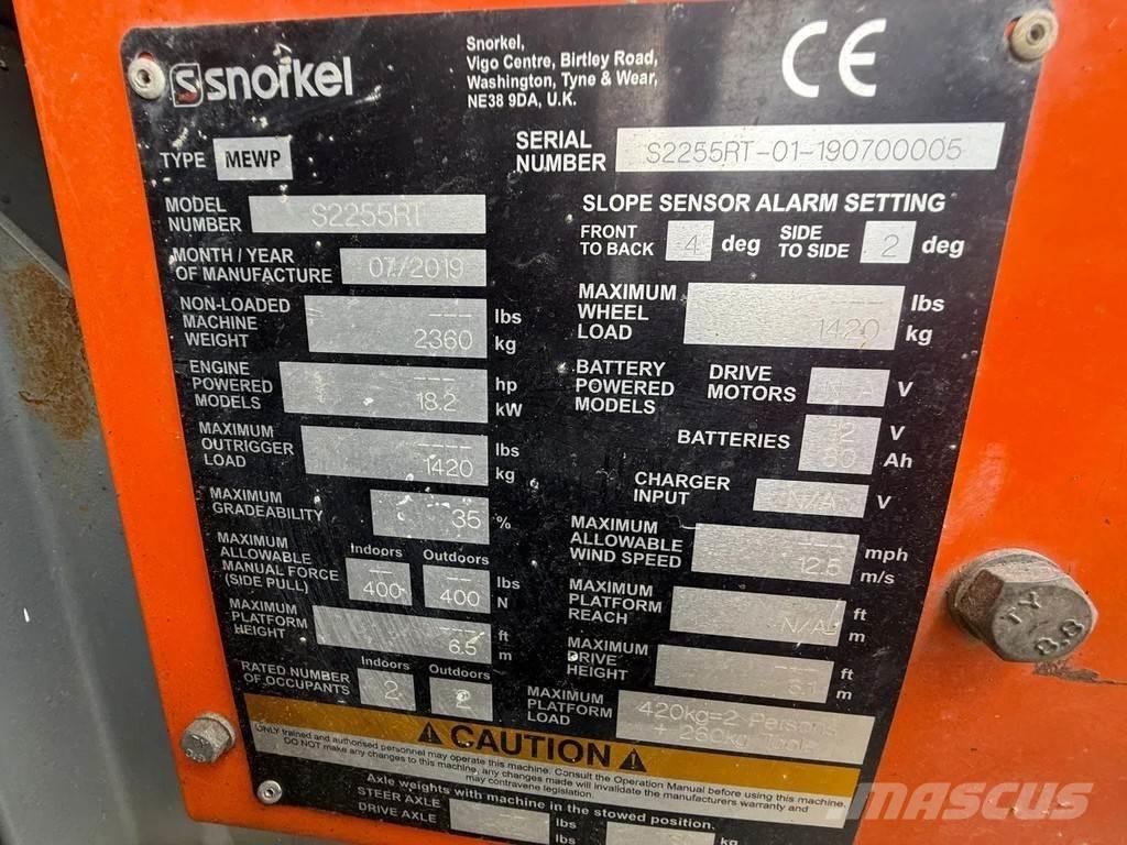Snorkel S2255RT Piattaforme a pantografo