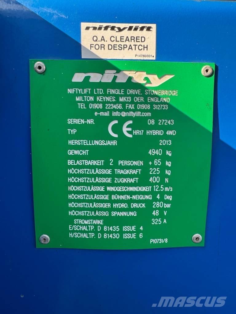 Niftylift HR 17 D E Piattaforme a braccio articolato