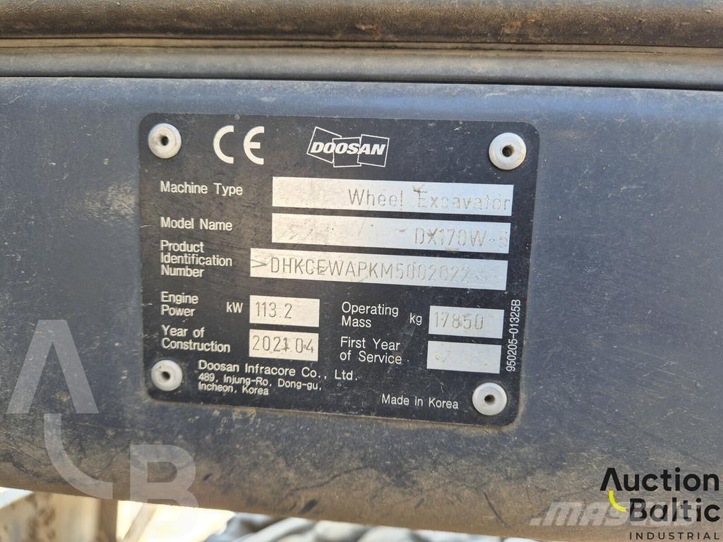 Doosan DX 170 W-5 Escavatori gommati
