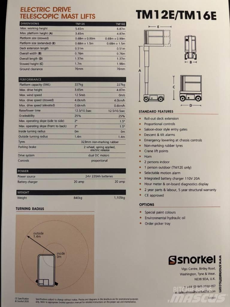 Snorkel TM 16 Sollevatori verticali