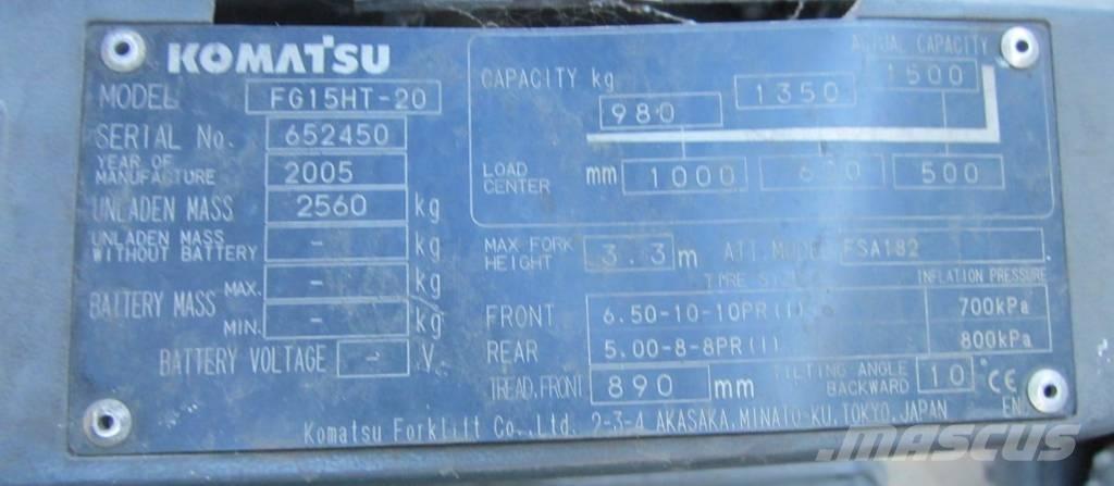Komatsu FG 15 HT-20 Carrelli elevatori GPL